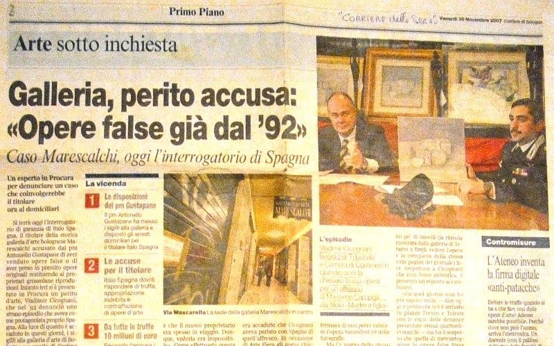  CICOGNANI: IL PERITO ACCUSA: � OPERE FALSE GIA' DAL '92 